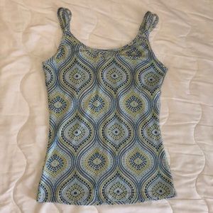 Prana tank w pretty double strap, sz S, EUC